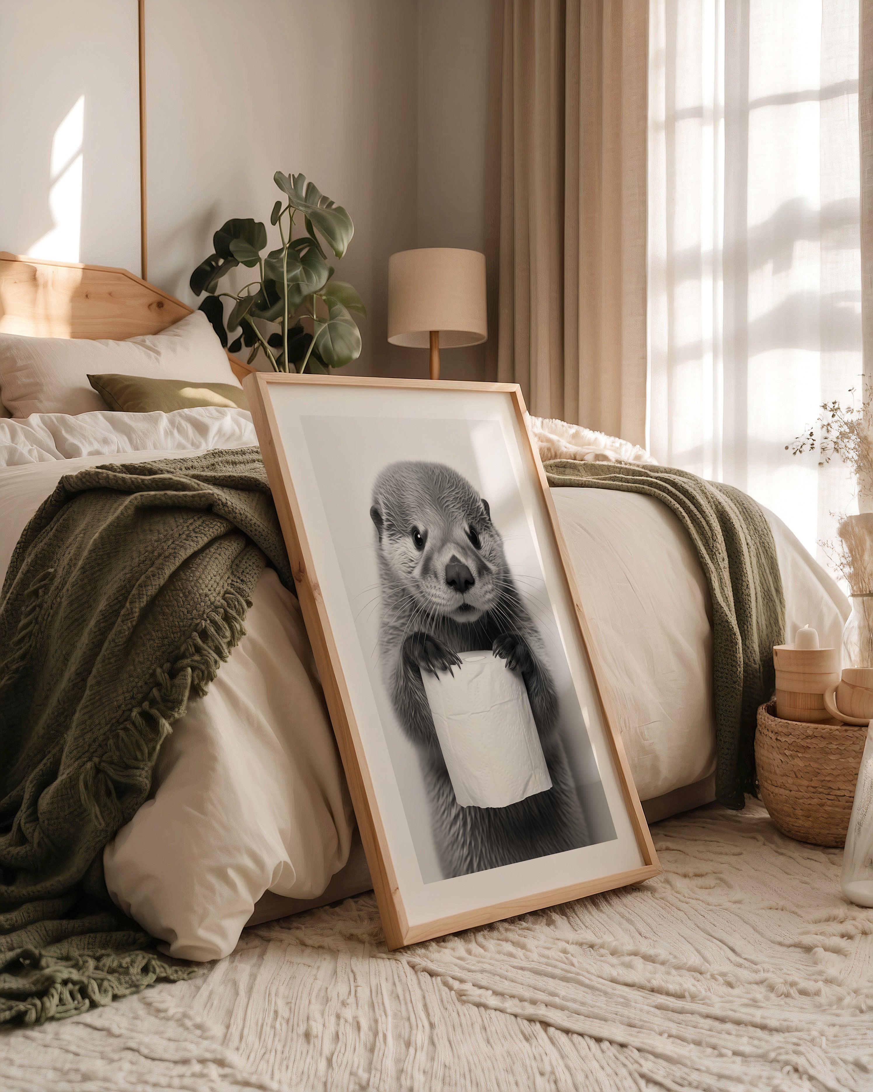 Otter mit Toilettenpapier witzig