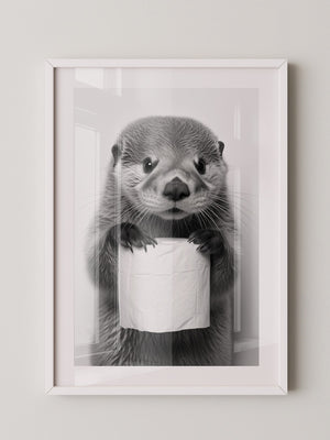 Otter mit Toilettenpapier witzig
