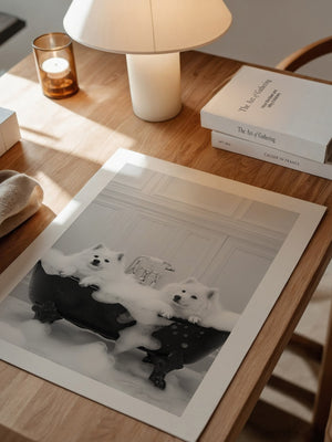 Hunde Schaumbad Schwarzweiß