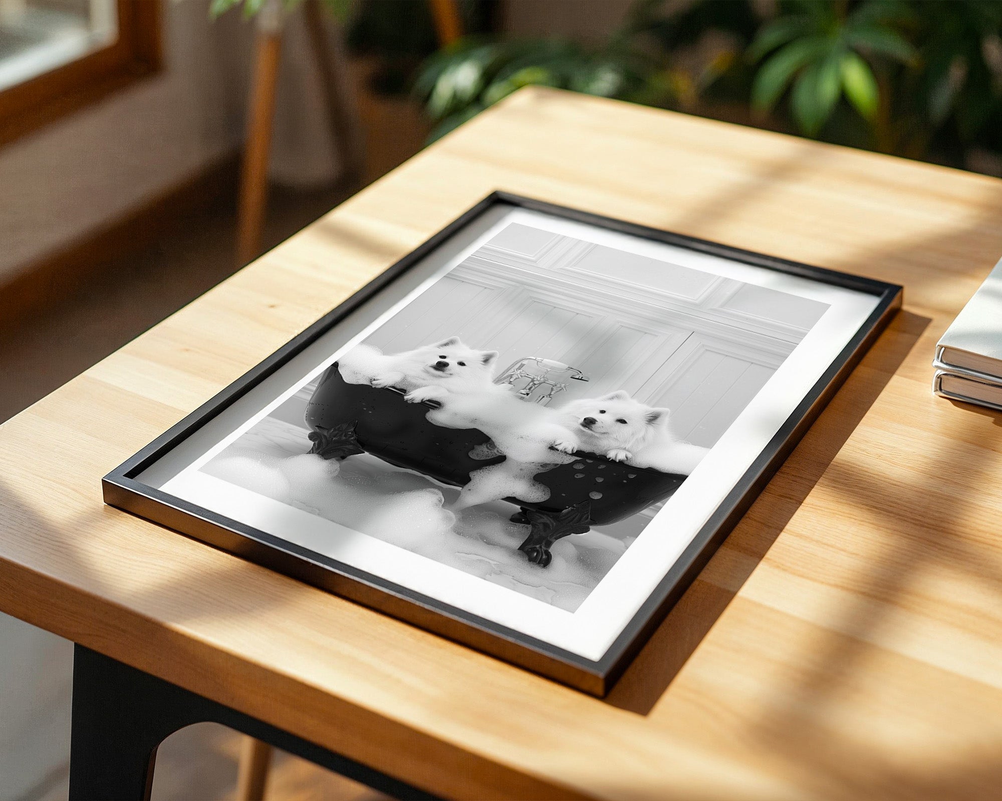 Hunde Schaumbad Schwarzweiß