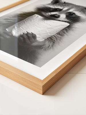 Waschbär Schwarzweiß Humor