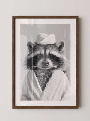 Waschbär Bademantel Comic-Stil