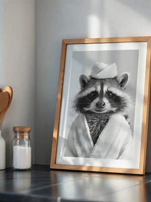 Waschbär Bademantel Comic-Stil