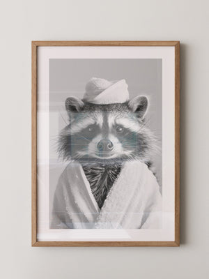 Waschbär Bademantel Comic-Stil
