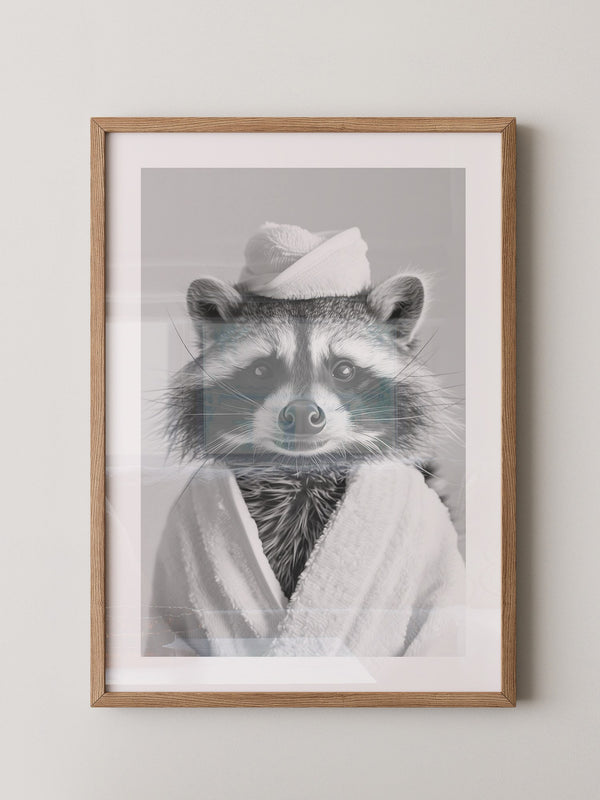 Waschbär Bademantel Comic-Stil