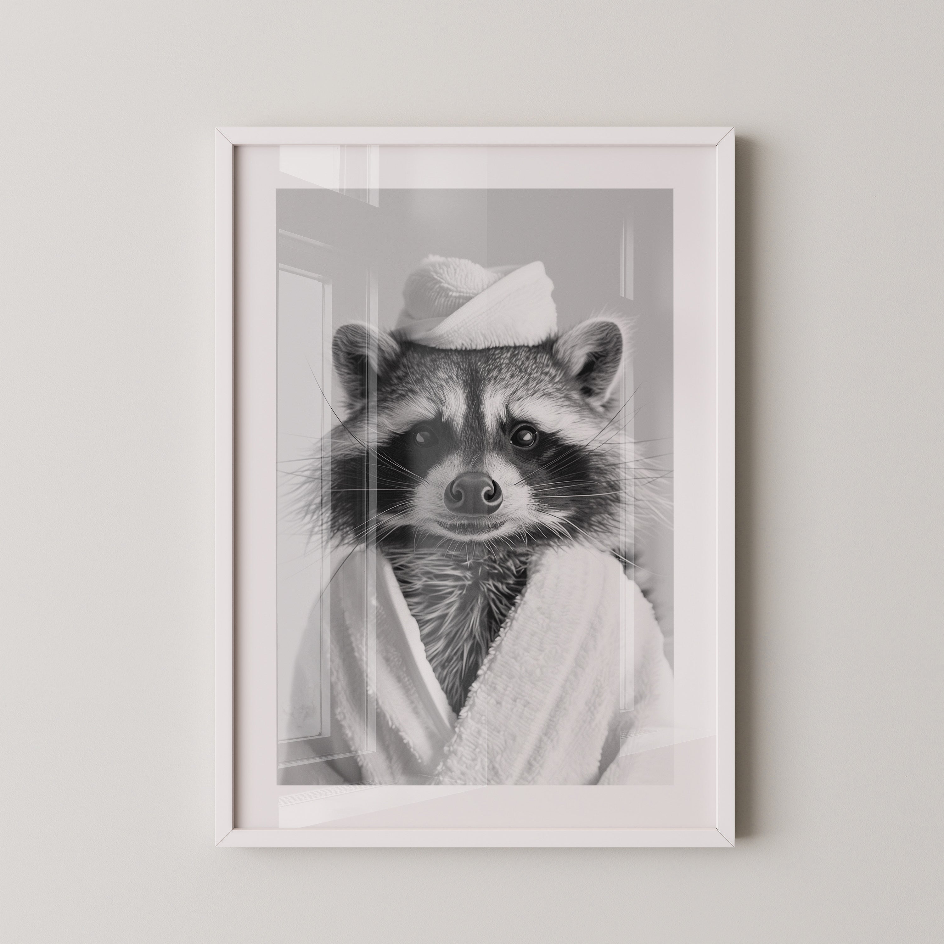 Waschbär Bademantel Comic-Stil