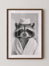 Waschbär Bademantel Comic-Stil