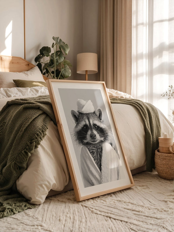 Waschbär Bademantel Comic-Stil