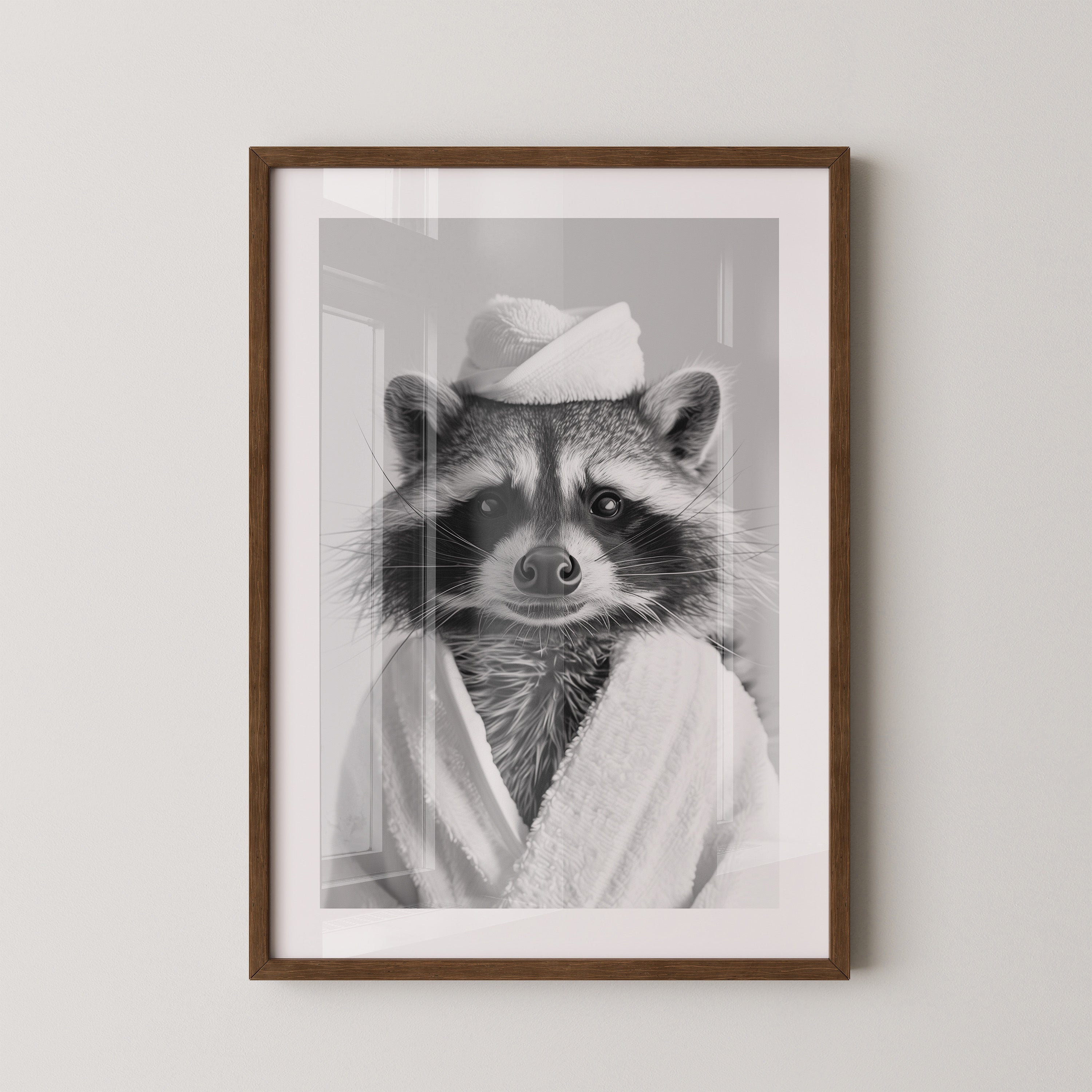 Waschbär Bademantel Comic-Stil