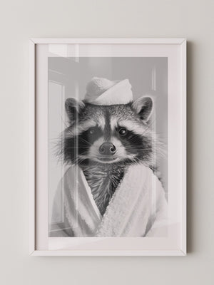 Waschbär Bademantel Comic-Stil