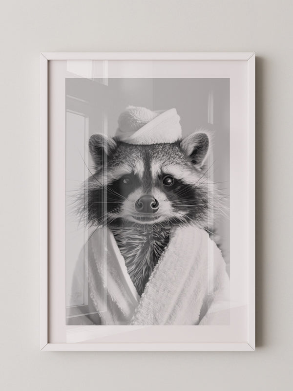 Waschbär Bademantel Comic-Stil