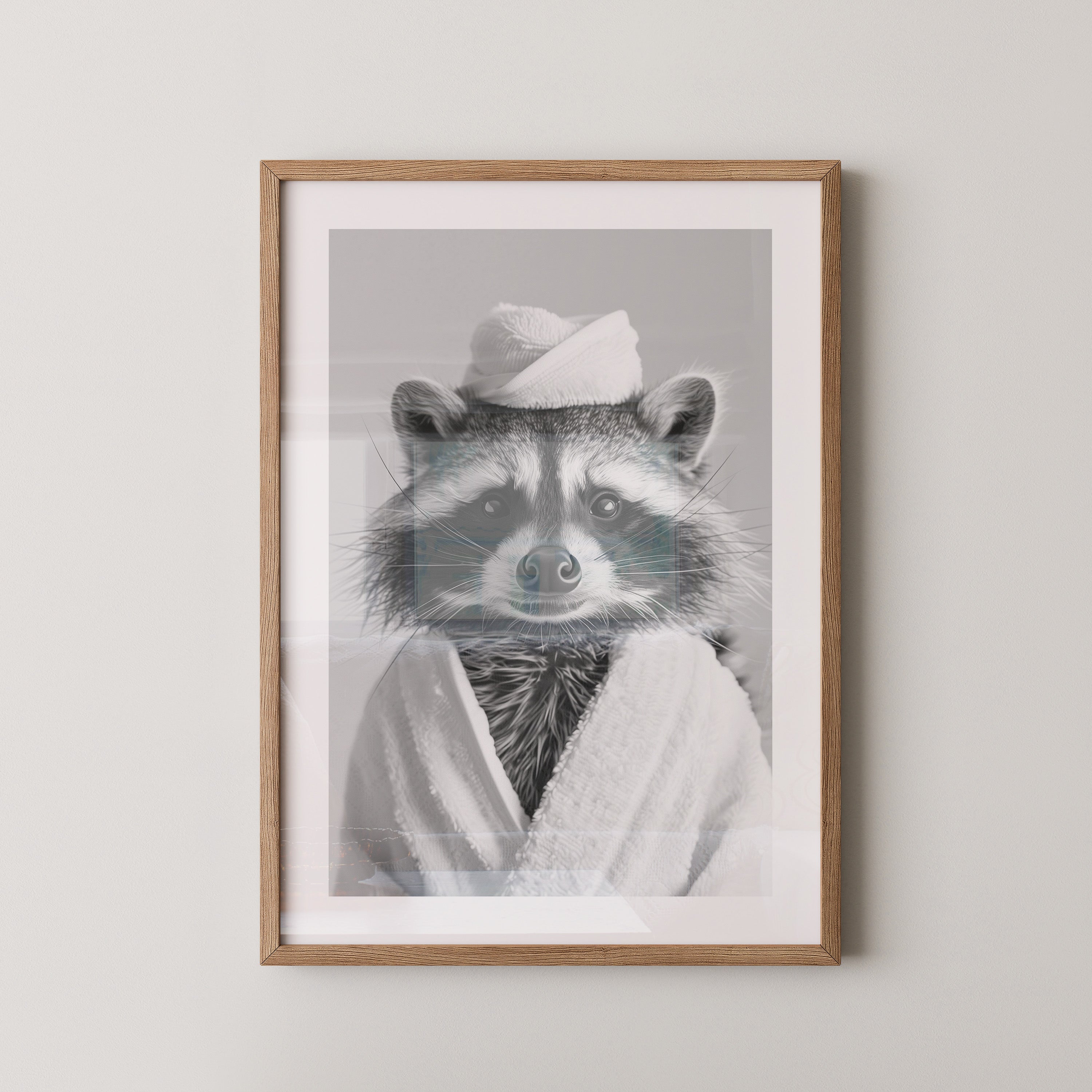 Waschbär Bademantel Comic-Stil