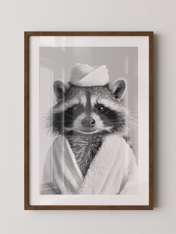 Waschbär Bademantel Comic-Stil