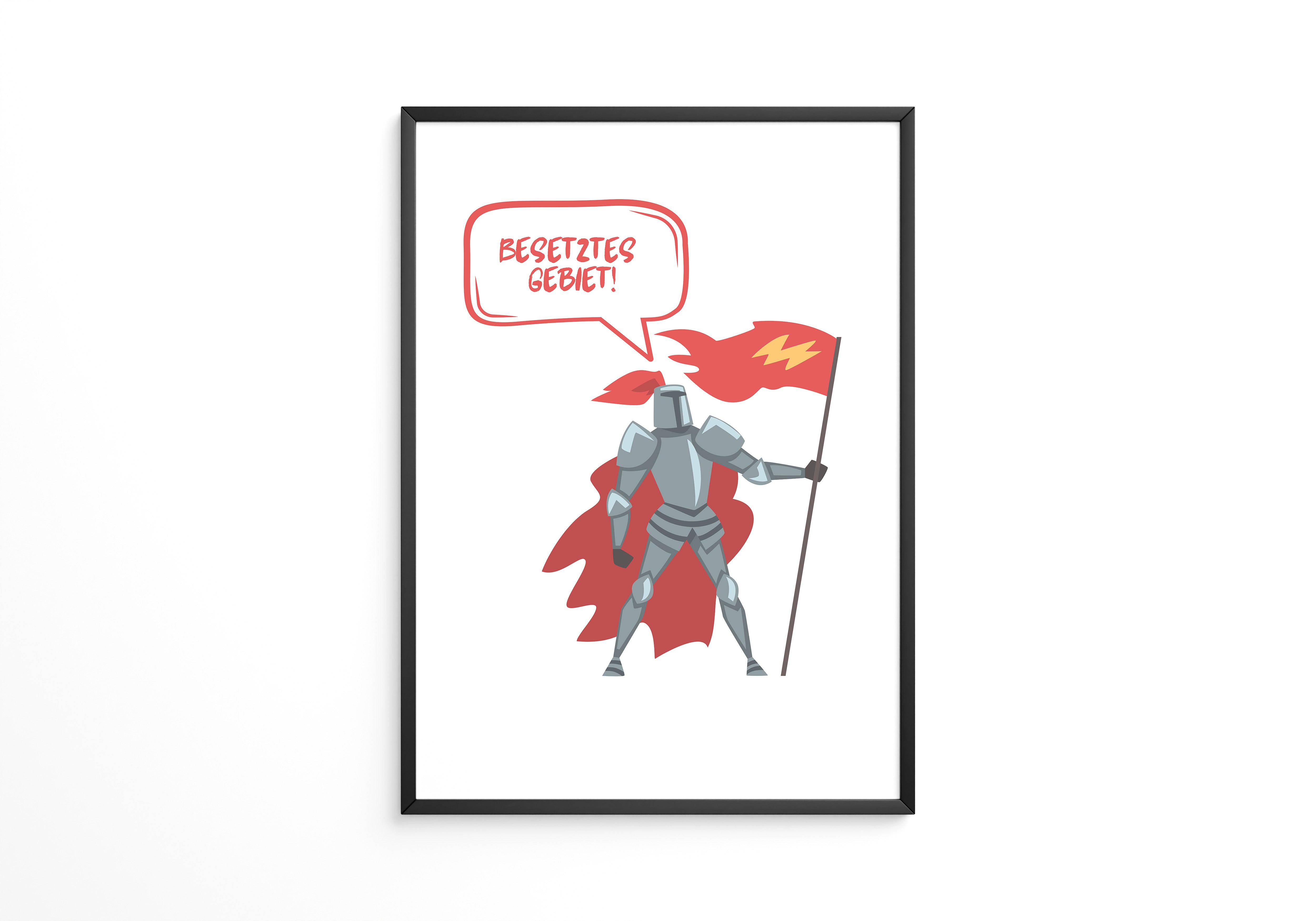 Ritter Roter Umhang Comic-Stil