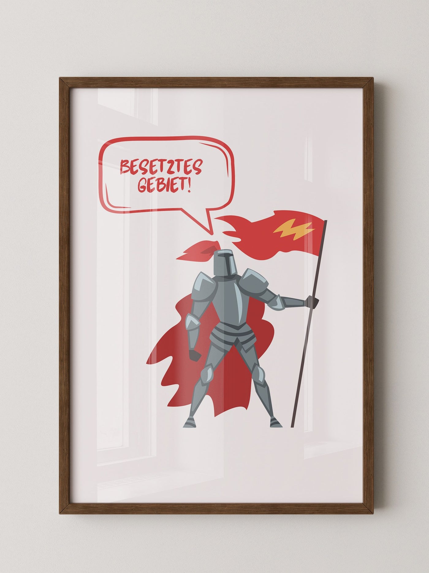 Ritter Roter Umhang Comic-Stil