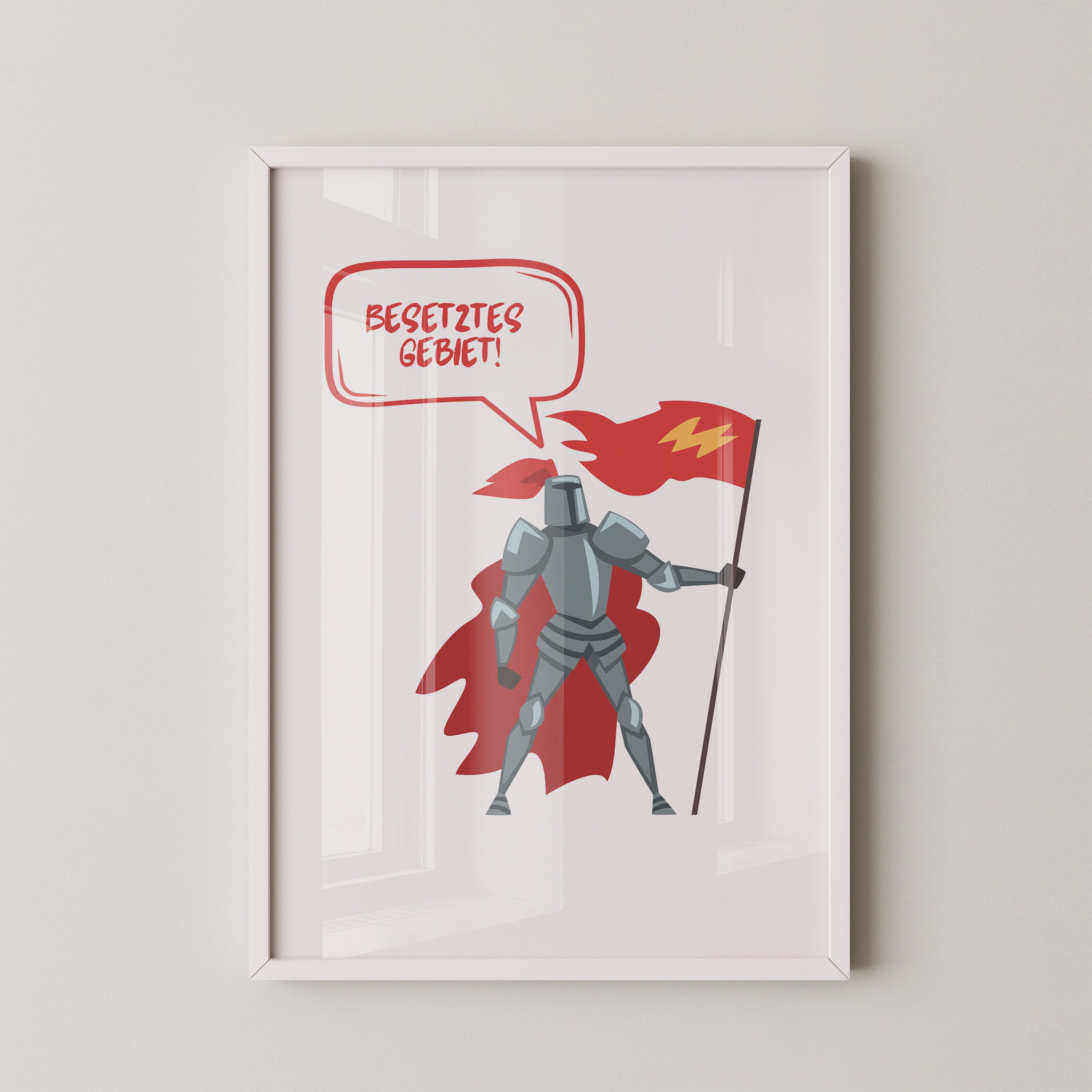 Ritter Roter Umhang Comic-Stil