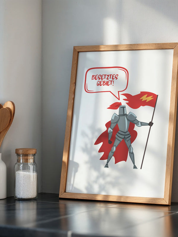 Ritter Roter Umhang Comic-Stil