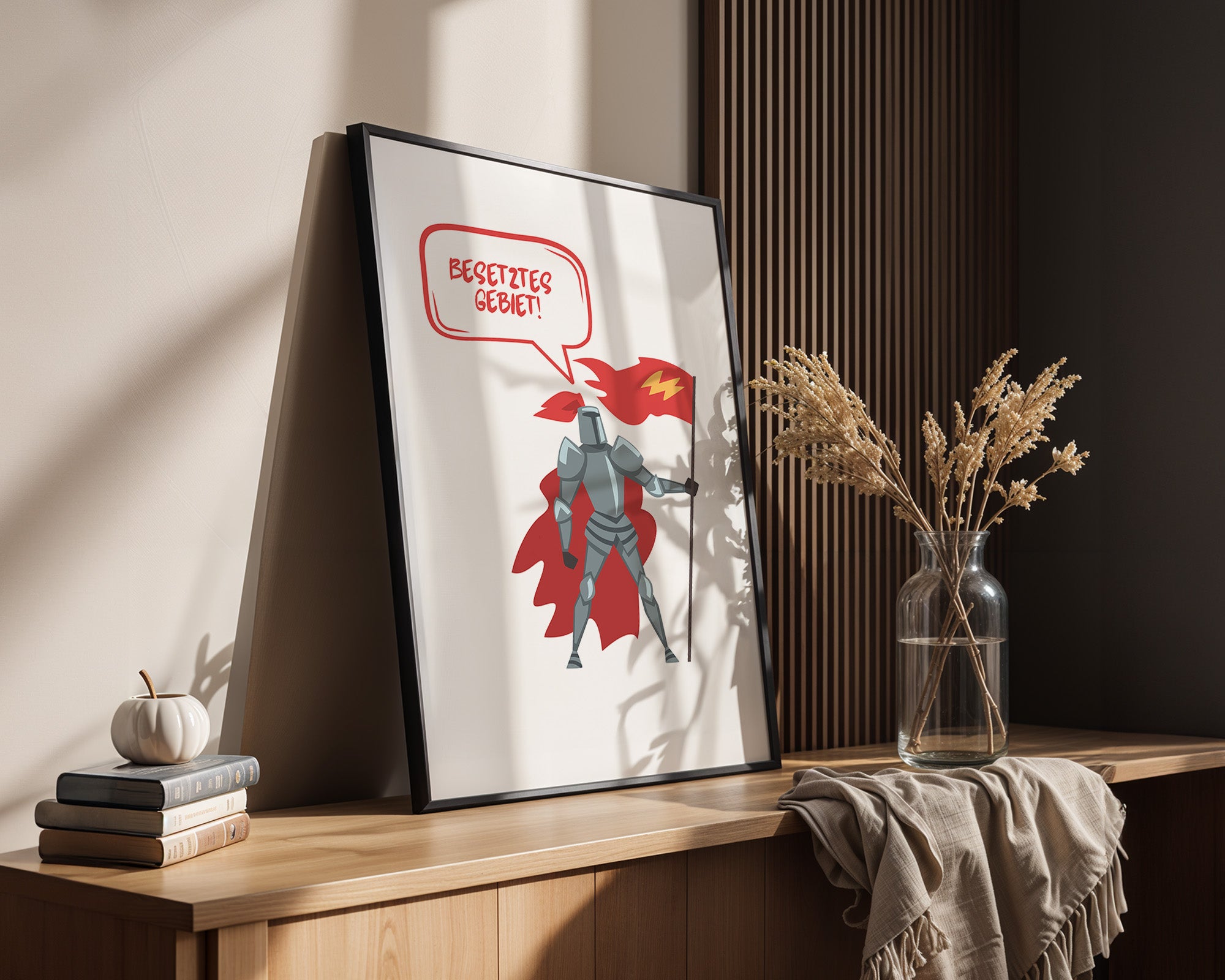 Ritter Roter Umhang Comic-Stil