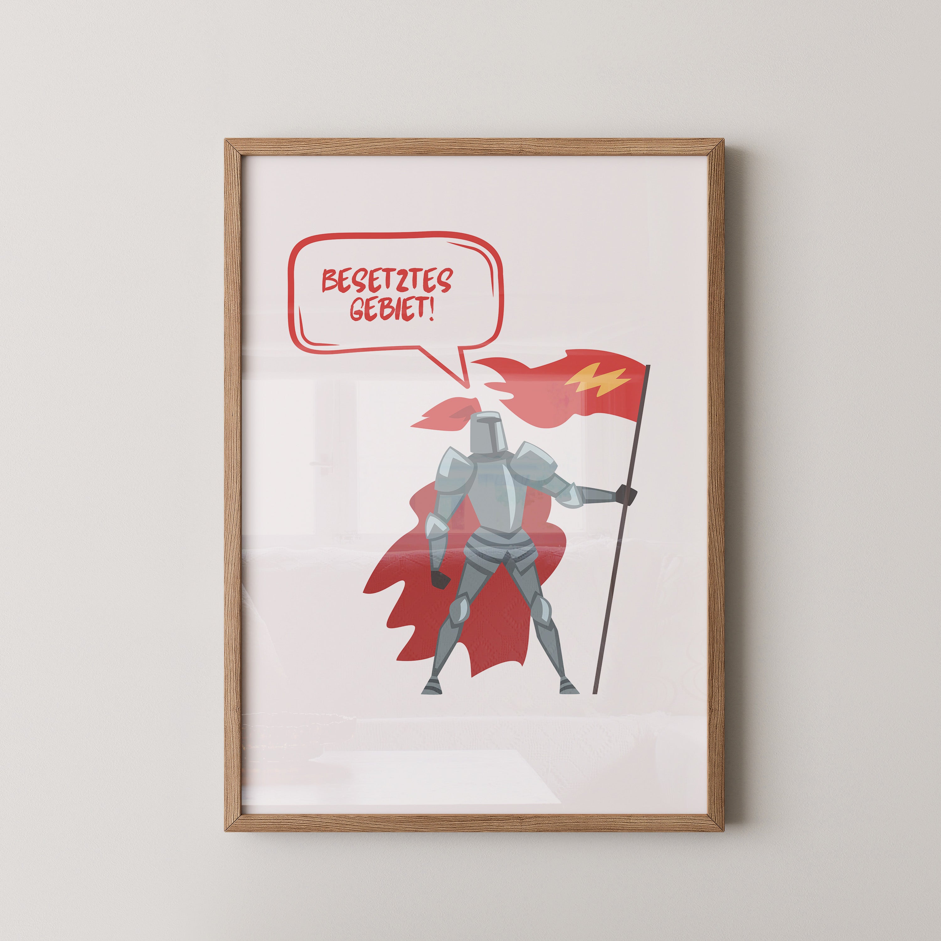 Ritter Roter Umhang Comic-Stil