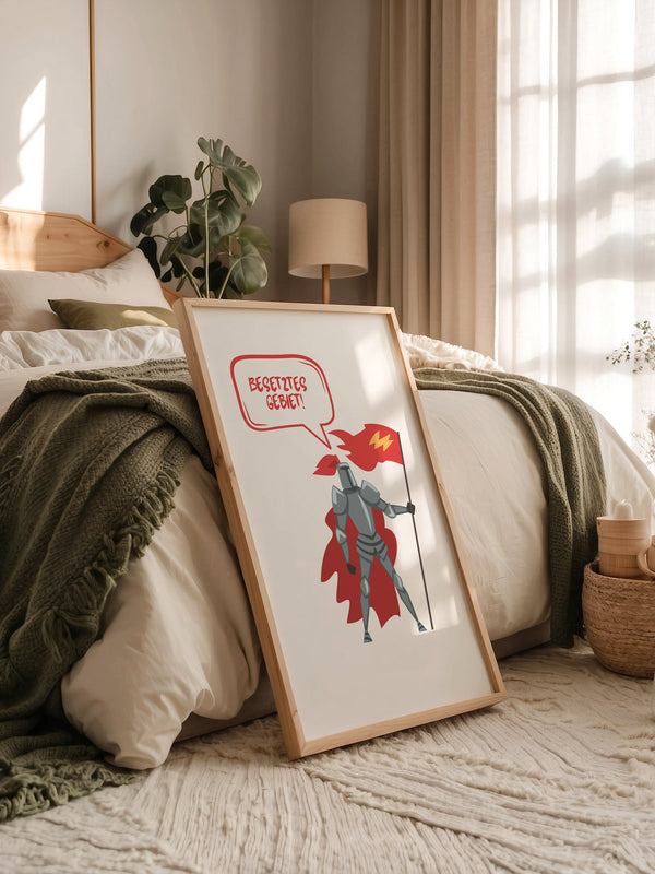 Ritter Roter Umhang Comic-Stil