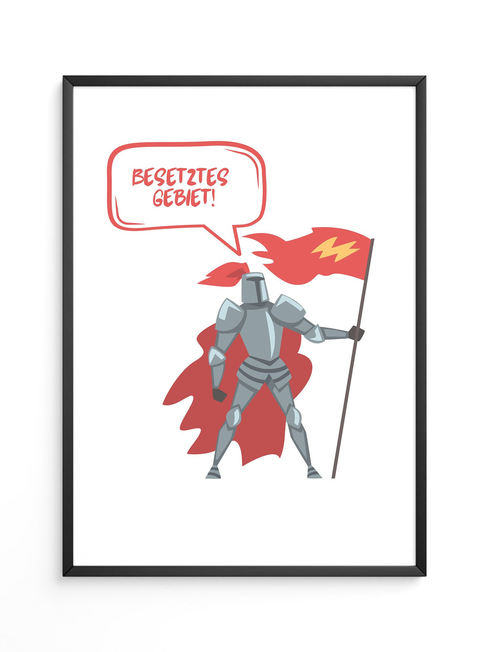 Ritter Roter Umhang Comic-Stil