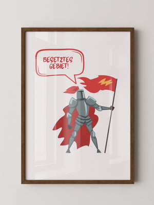 Ritter Roter Umhang Comic-Stil