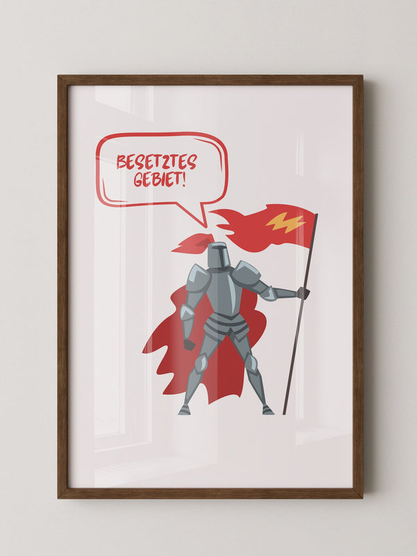 Ritter Roter Umhang Comic-Stil