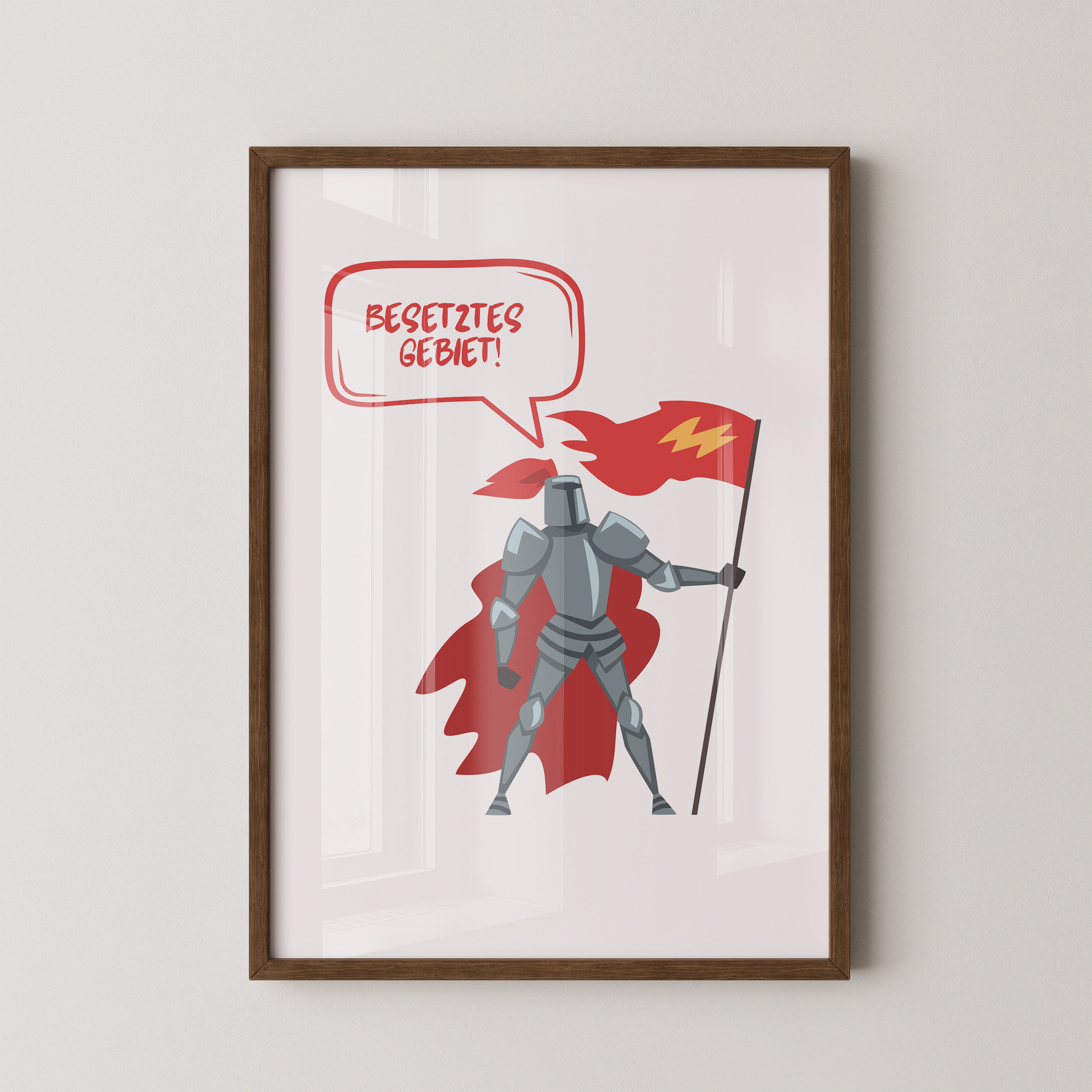 Ritter Roter Umhang Comic-Stil