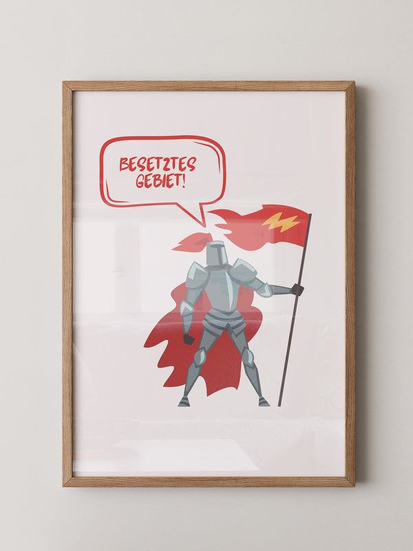 Ritter Roter Umhang Comic-Stil