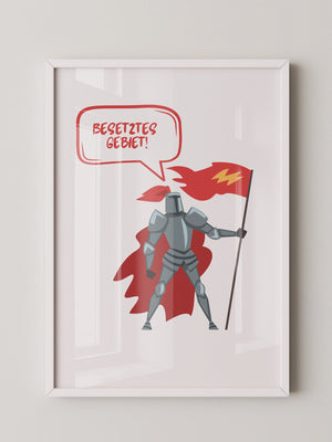 Ritter Roter Umhang Comic-Stil