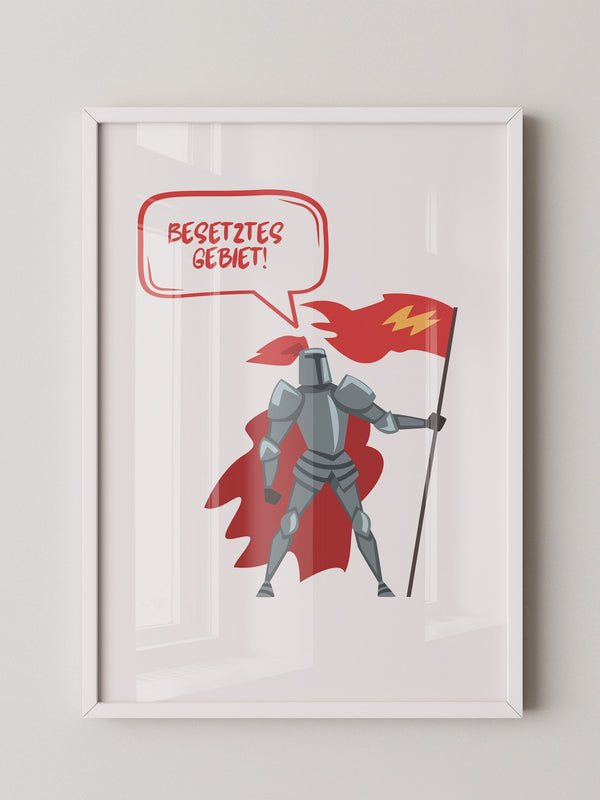 Ritter Roter Umhang Comic-Stil
