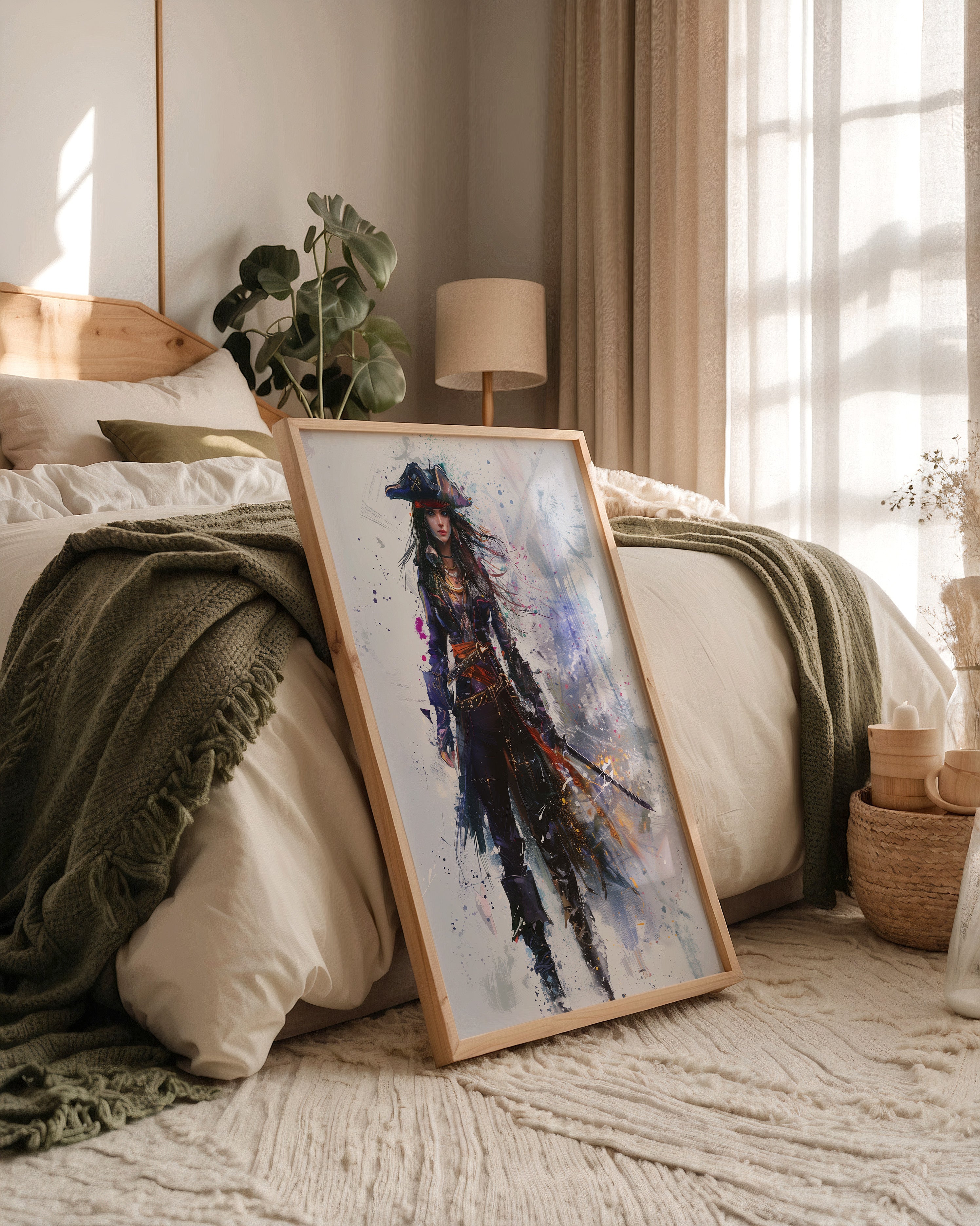 Piratenschwert Frau Aquarell