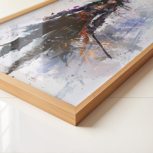 Piratenschwert Frau Aquarell