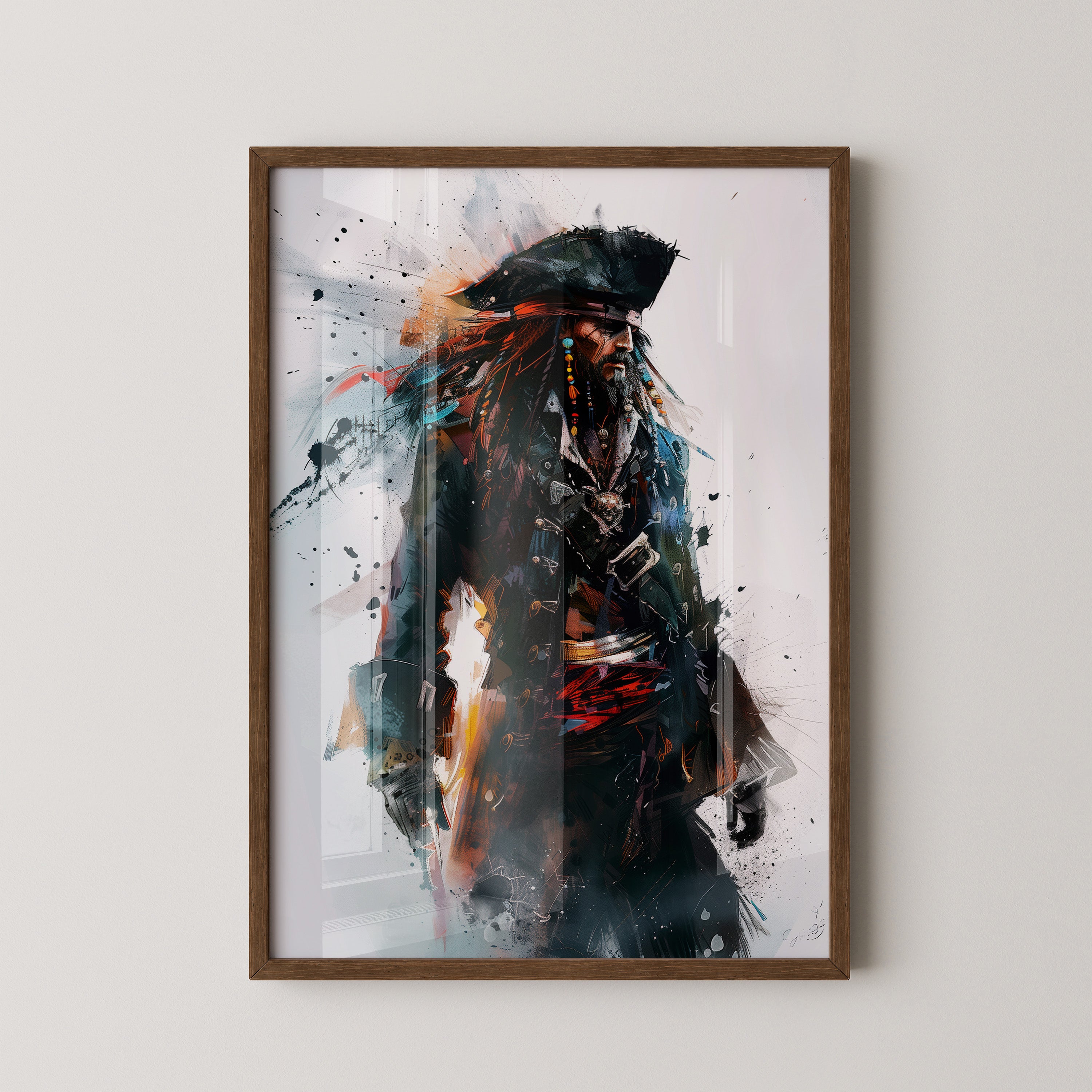 Piratenkapitän Aquarell Explosion