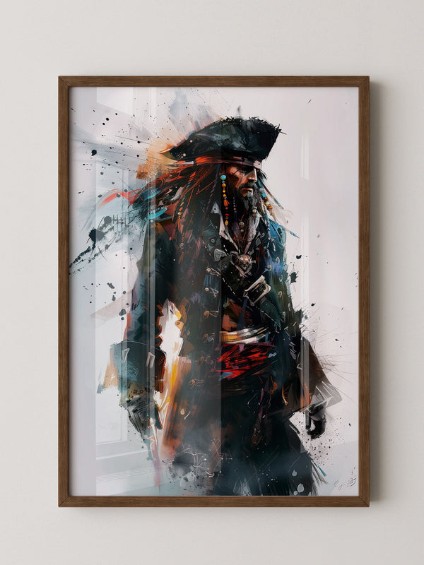 Piratenkapitän Aquarell Explosion