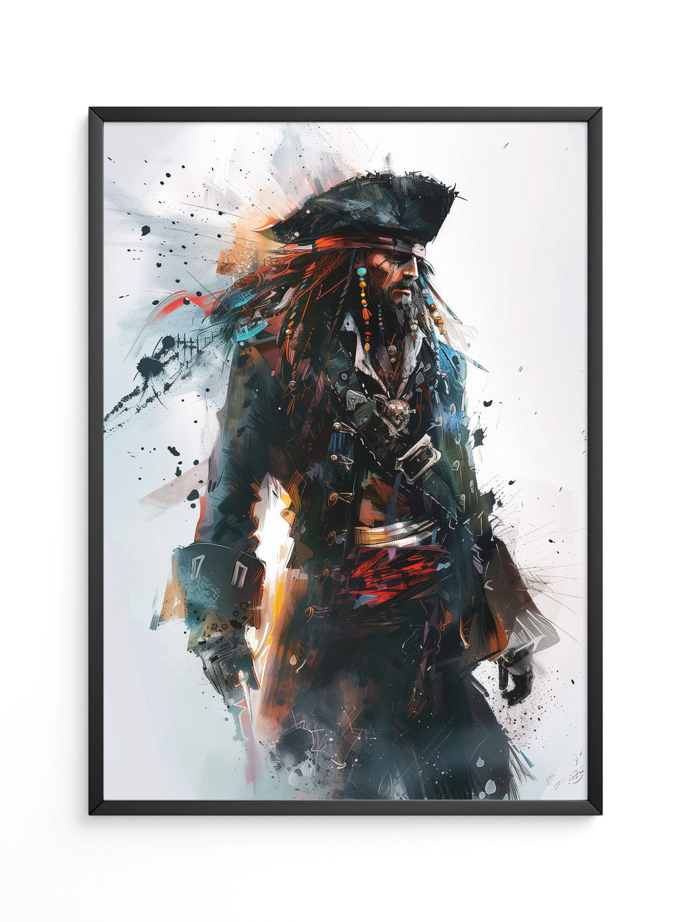 Piratenkapitän Aquarell Explosion