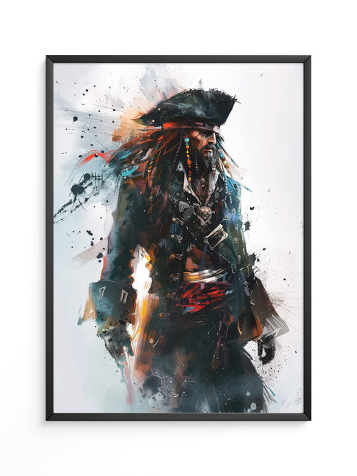 Piratenkapitän Aquarell Explosion