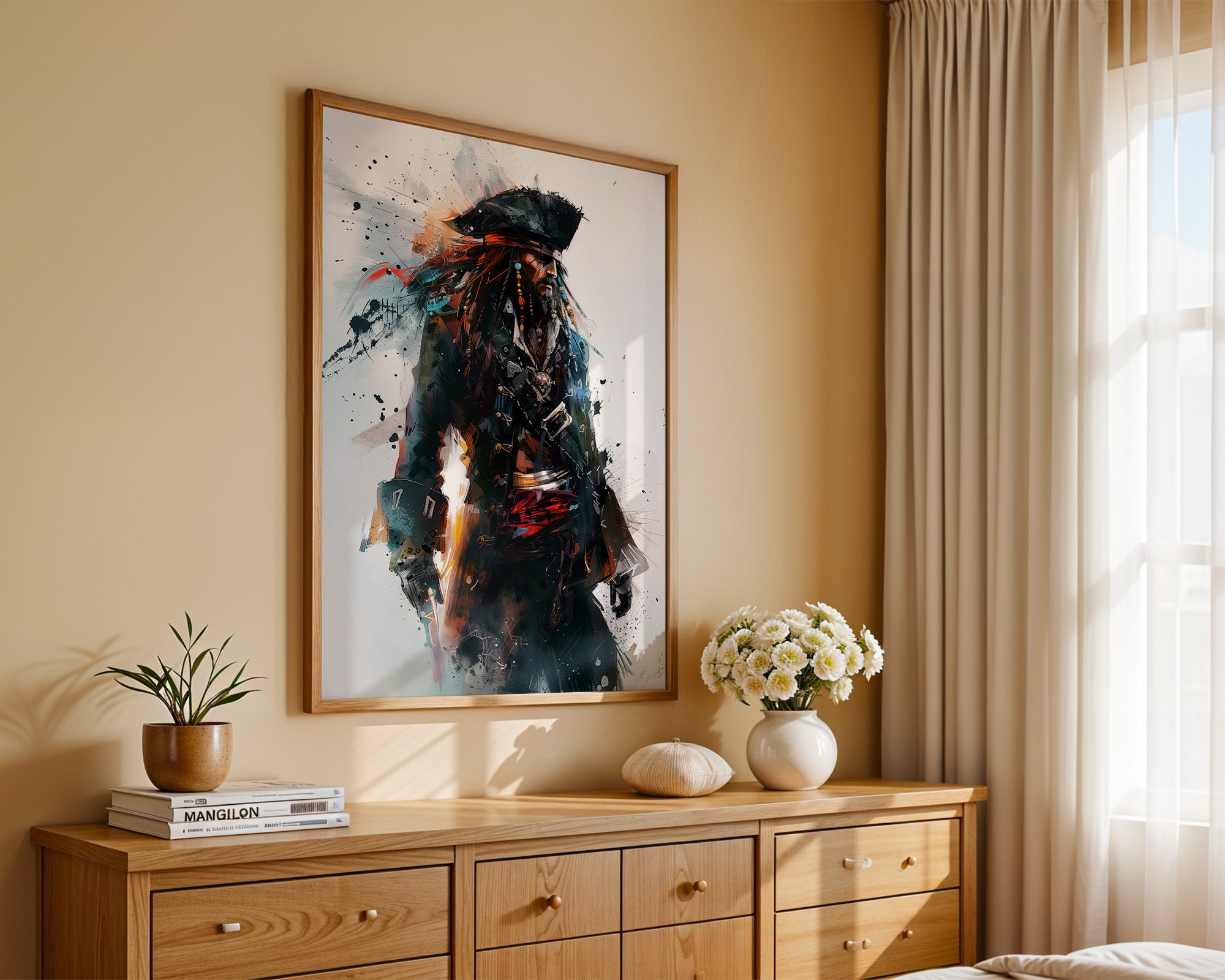 Piratenkapitän Aquarell Explosion