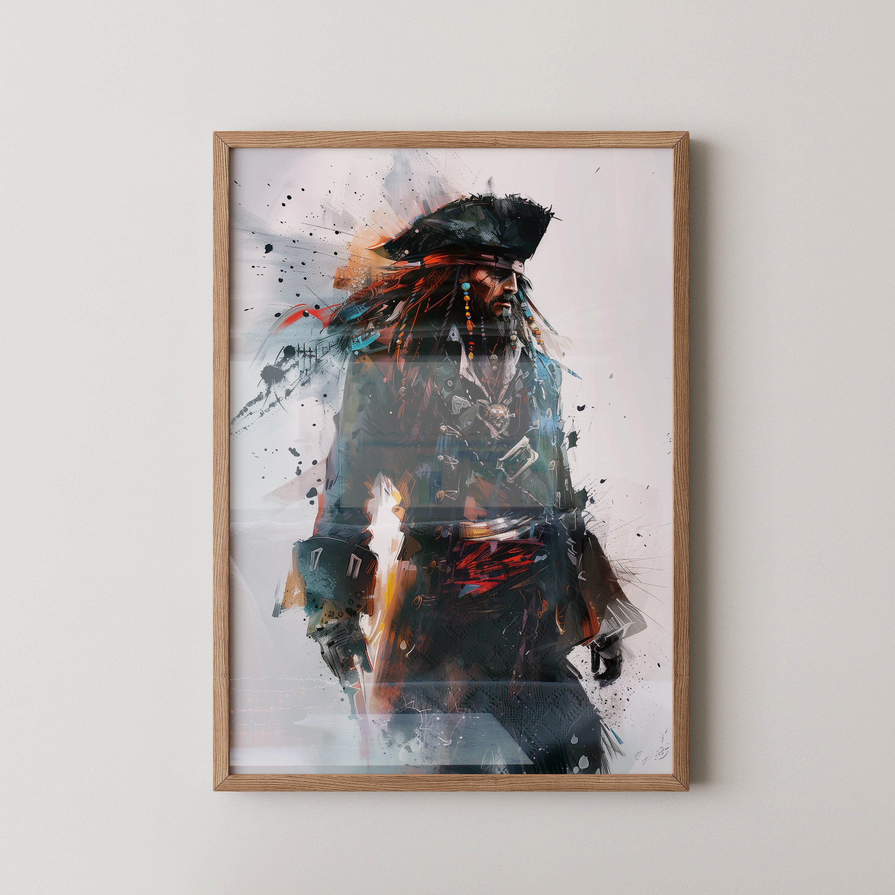 Piratenkapitän Aquarell Explosion