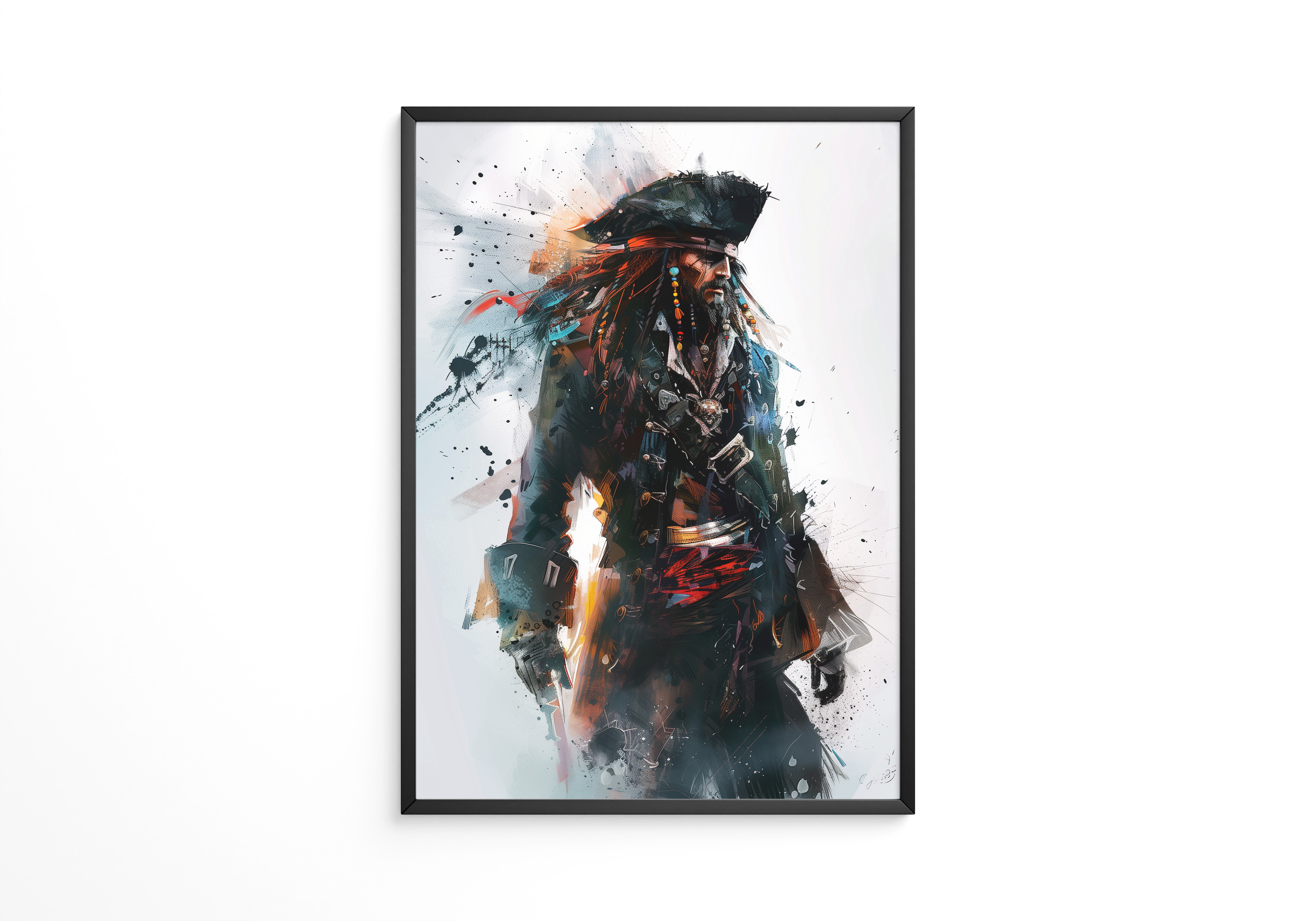 Piratenkapitän Aquarell Explosion