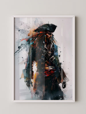 Piratenkapitän Aquarell Explosion