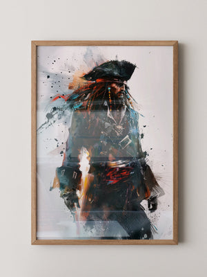 Piratenkapitän Aquarell Explosion