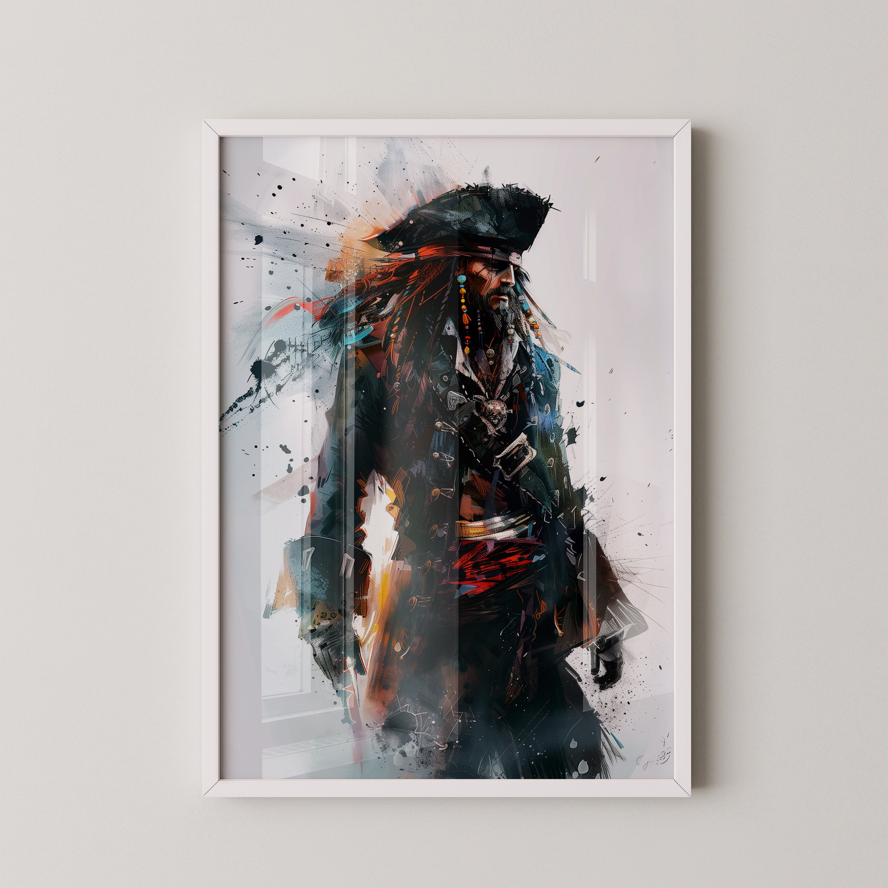 Piratenkapitän Aquarell Explosion