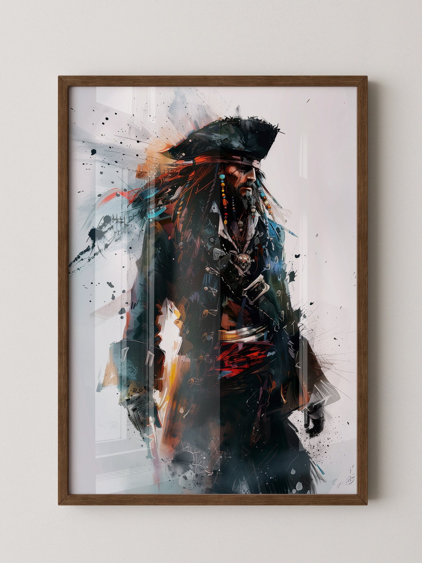 Piratenkapitän Aquarell Explosion