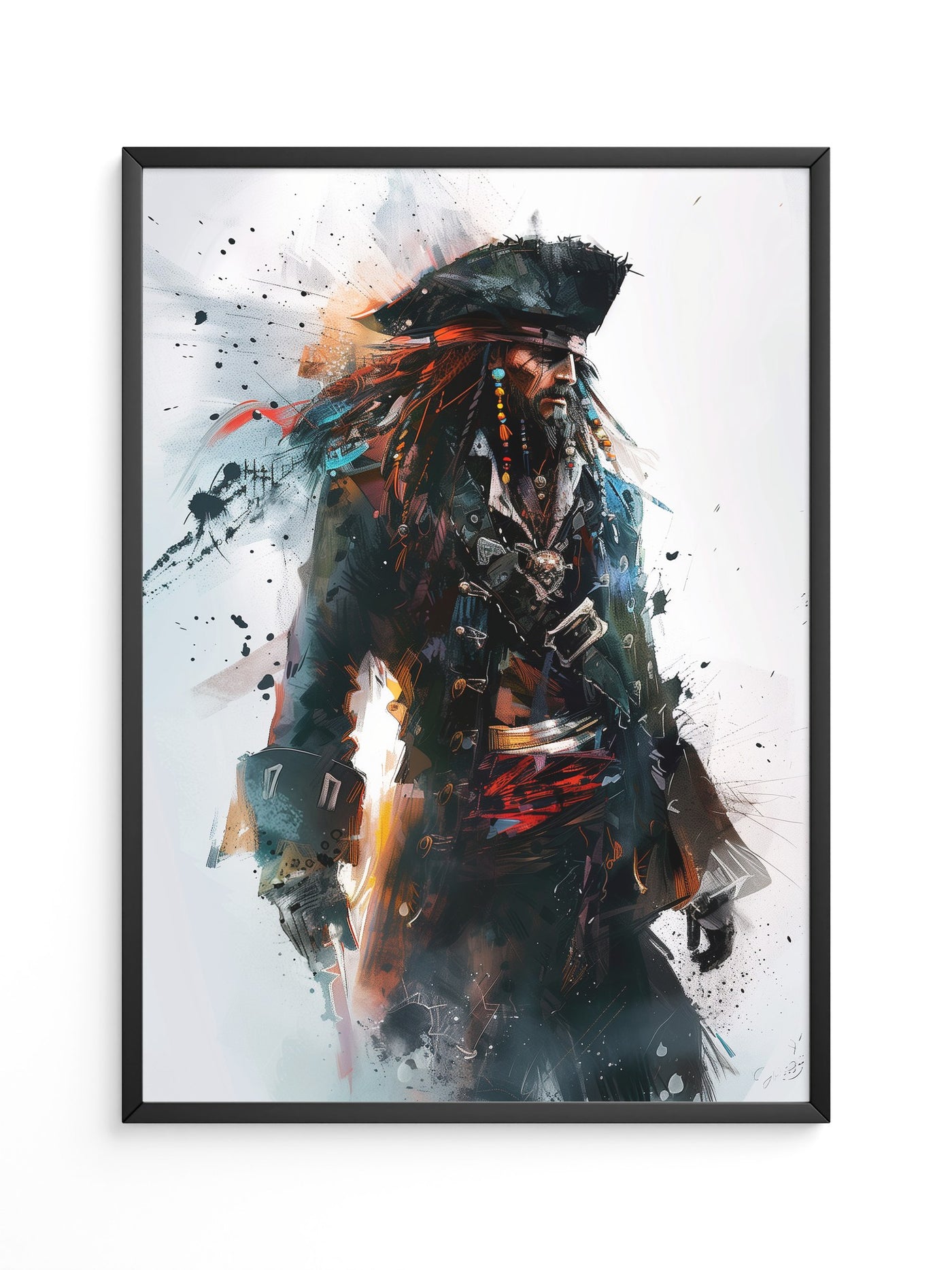 Piratenkapitän Aquarell Explosion