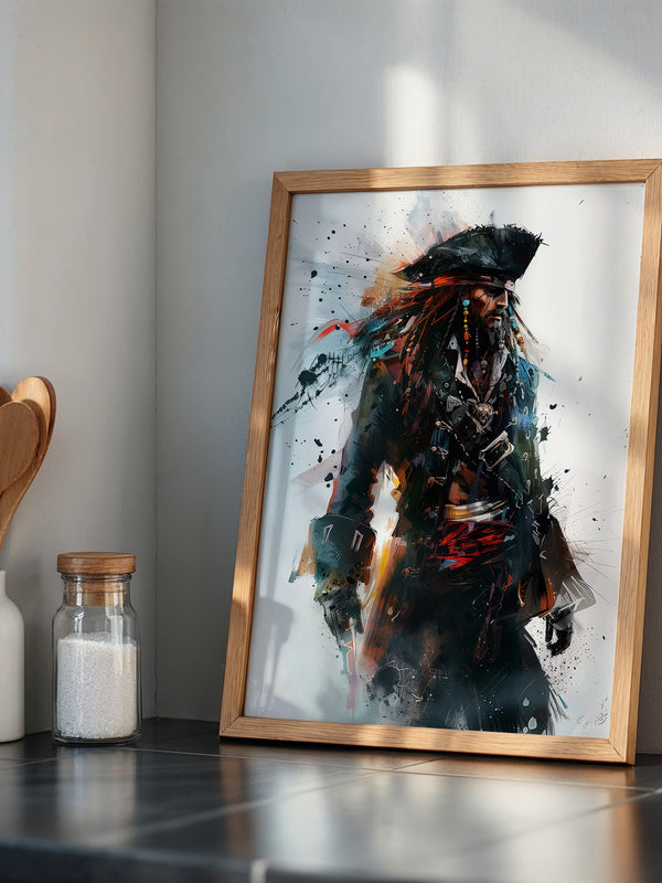 Piratenkapitän Aquarell Explosion
