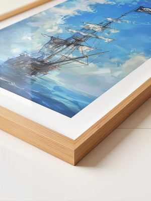 Piraten-Schiff blaue Malerei