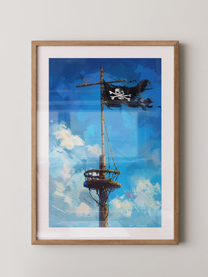 Piratenschiff Mast Wellenhimmel