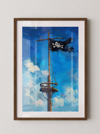 Piratenschiff Mast Wellenhimmel