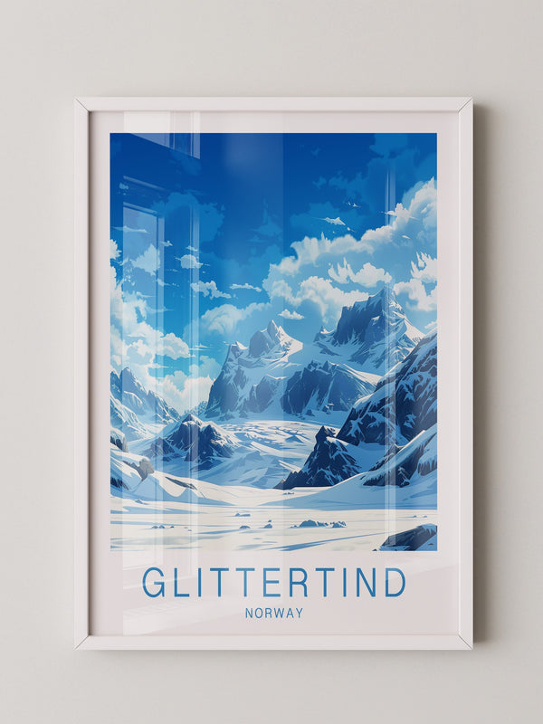 Schneebedeckte Berge in Blau